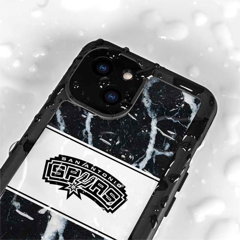 NBA San Antonio Spurs Marble iPhone 15 Plus Waterproof Case