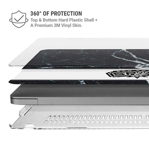NBA San Antonio Spurs Marble MacBook Pro 16in (2021-25) Case plus Skin