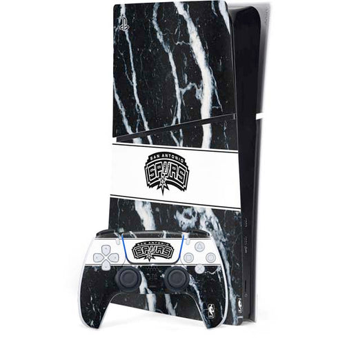 NBA San Antonio Spurs Marble PS5 Slim Digital Edition Bundle Skin