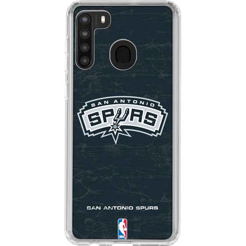 NBA San Antonio Spurs Primary Logo Galaxy A21 Clear Case