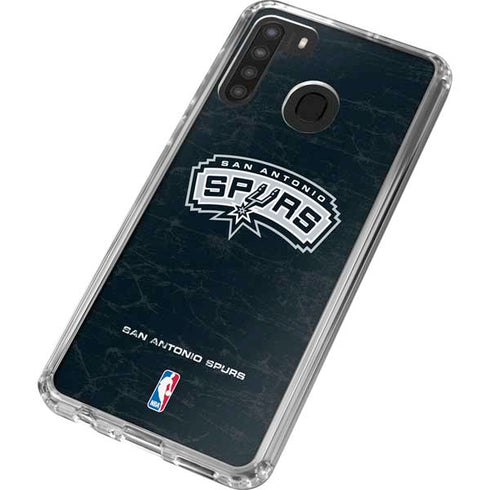 NBA San Antonio Spurs Primary Logo Galaxy A21 Clear Case