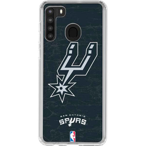 NBA San Antonio Spurs Secondary Logo Galaxy A21 Clear Case