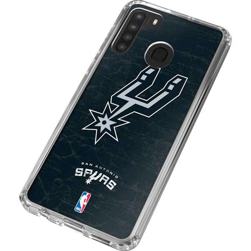 NBA San Antonio Spurs Secondary Logo Galaxy A21 Clear Case