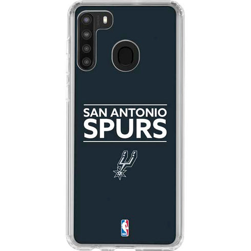 NBA San Antonio Spurs Standard - Black Galaxy A21 Clear Case