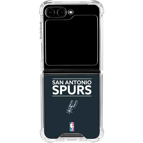 NBA San Antonio Spurs Standard - Black Galaxy Z Flip5 5G Clear Case