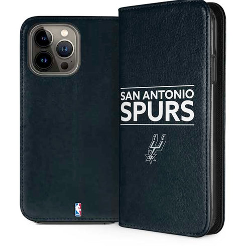 NBA San Antonio Spurs Standard - Black iPhone 13 Pro Max Folio Case
