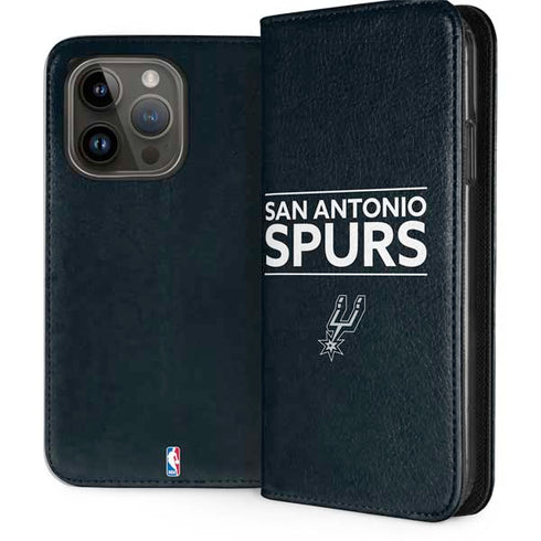 NBA San Antonio Spurs Standard - Black iPhone 15 Pro Folio Case