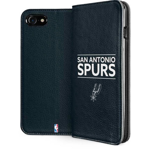 NBA San Antonio Spurs Standard - Black iPhone SE (2nd & 3rd Gen) Folio Case