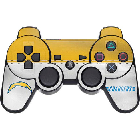 NFL Los Angeles Chargers White Striped PS3 Dual Shock wireless controller Skin