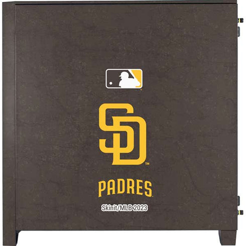 MLB San Diego Padres - Solid Distressed Corsair 4000D Tempered Glass Mid-Tower ATX Case Skin