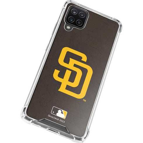 MLB San Diego Padres - Solid Distressed Galaxy A12 Clear Case