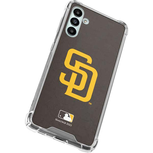 MLB San Diego Padres - Solid Distressed Galaxy A13 5G Clear Case