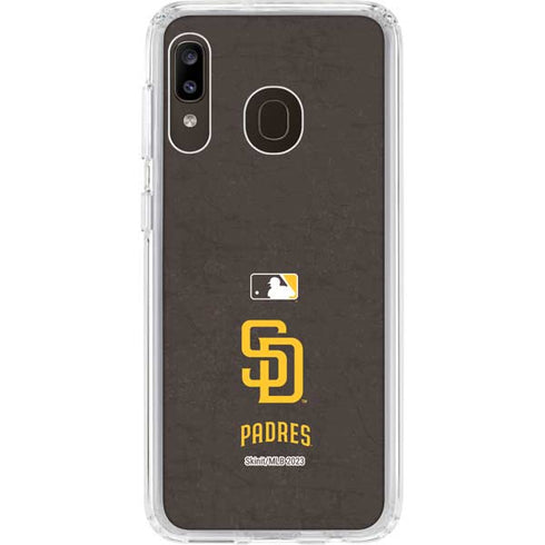 MLB San Diego Padres - Solid Distressed Galaxy A20 Clear Case