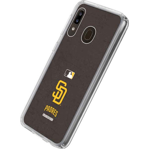 MLB San Diego Padres - Solid Distressed Galaxy A20 Clear Case