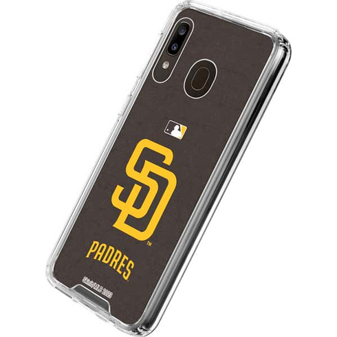 MLB San Diego Padres - Solid Distressed Galaxy A30 Clear Case
