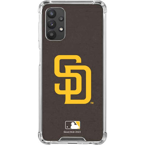 MLB San Diego Padres - Solid Distressed Galaxy A32 5G Clear Case