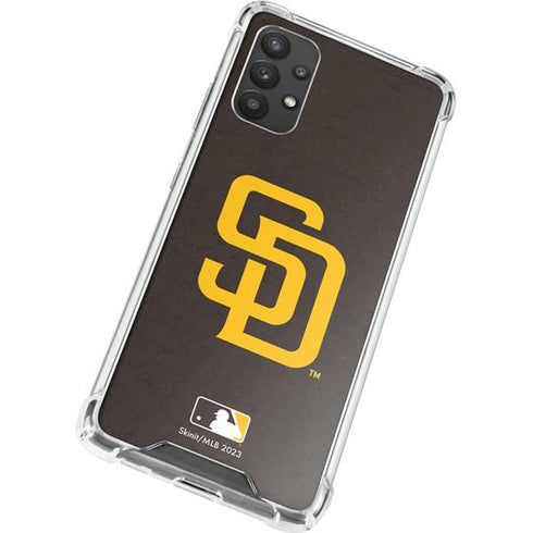 MLB San Diego Padres - Solid Distressed Galaxy A32 5G Clear Case