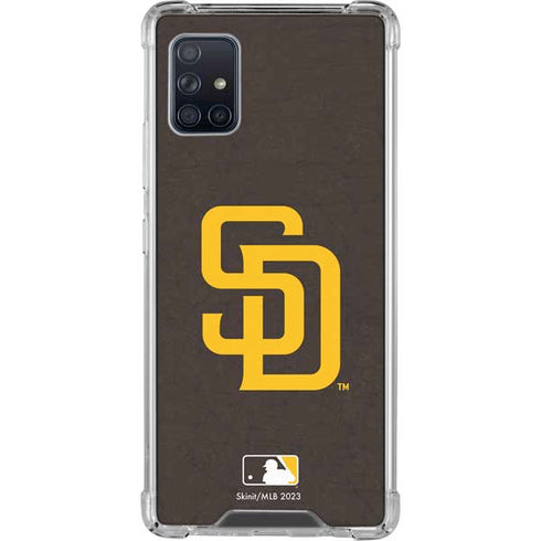MLB San Diego Padres - Solid Distressed Galaxy A51 5G Clear Case