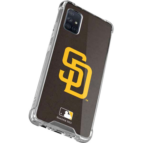 MLB San Diego Padres - Solid Distressed Galaxy A51 5G Clear Case