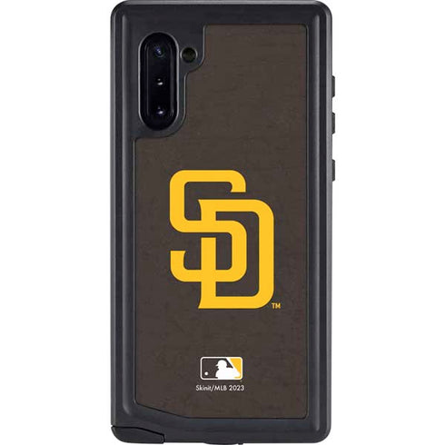 MLB San Diego Padres - Solid Distressed Galaxy Note 10 Waterproof Case