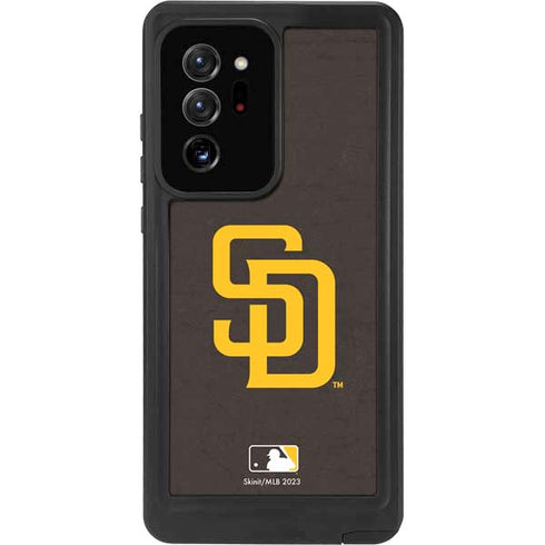 MLB San Diego Padres - Solid Distressed Galaxy Note20 Ultra 5G Waterproof Case