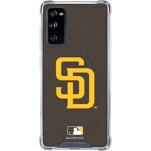 MLB San Diego Padres - Solid Distressed Galaxy S20 FE Clear Case