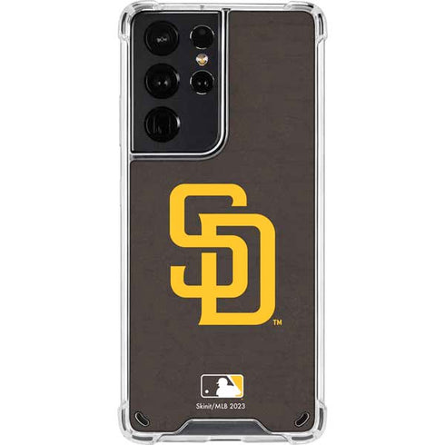 MLB San Diego Padres - Solid Distressed Galaxy S21 Ultra 5G Clear Case