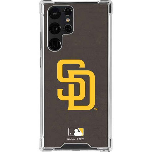 MLB San Diego Padres - Solid Distressed Galaxy S22 Ultra Clear Case