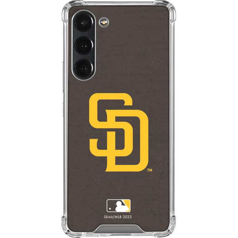 MLB San Diego Padres - Solid Distressed Galaxy S23 Plus Clear Case