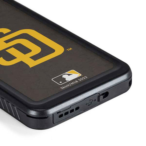 MLB San Diego Padres - Solid Distressed Galaxy S23 Plus Waterproof Case