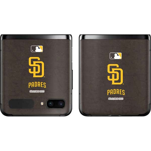 MLB San Diego Padres - Solid Distressed Galaxy Z Flip Skin