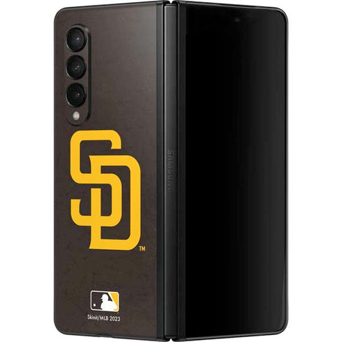 MLB San Diego Padres - Solid Distressed Galaxy Z Fold3 5G Skin