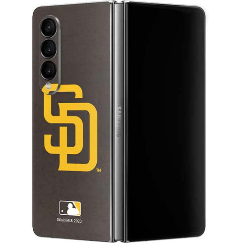 MLB San Diego Padres - Solid Distressed Galaxy Z Fold4 5G Skin