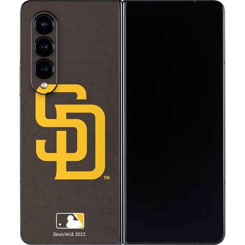 MLB San Diego Padres - Solid Distressed Galaxy Z Fold4 5G Skin