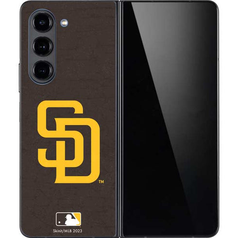 MLB San Diego Padres - Solid Distressed Galaxy Z Fold5 5G Skin