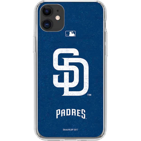 MLB San Diego Padres - Solid Distressed iPhone 11 Clear Case