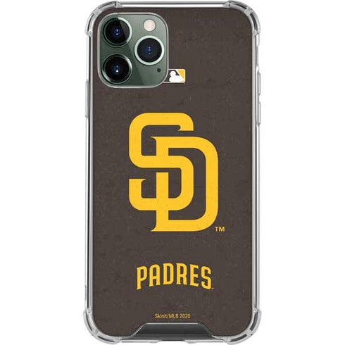 MLB San Diego Padres - Solid Distressed iPhone 11 Pro Max Clear Case