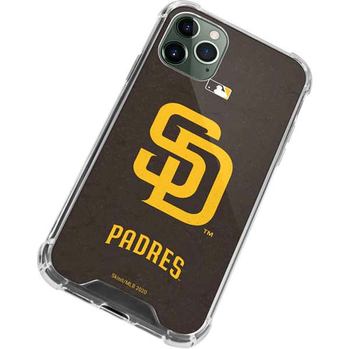 MLB San Diego Padres - Solid Distressed iPhone 11 Pro Max Clear Case