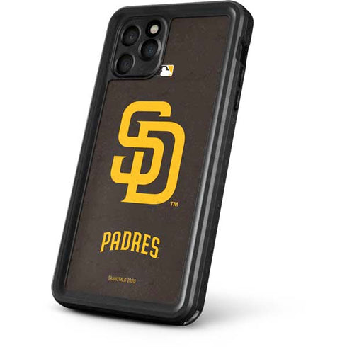 MLB San Diego Padres - Solid Distressed iPhone 11 Pro Max Waterproof Case