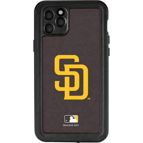 MLB San Diego Padres - Solid Distressed iPhone 11 Pro Max Waterproof Case
