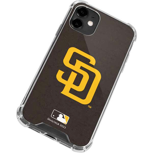 MLB San Diego Padres - Solid Distressed iPhone 12 Clear Case