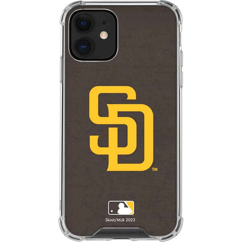 MLB San Diego Padres - Solid Distressed iPhone 12 Mini Clear Case