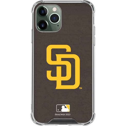 MLB San Diego Padres - Solid Distressed iPhone 12 Pro Max Clear Case