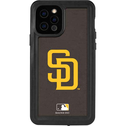 MLB San Diego Padres - Solid Distressed iPhone 12 Pro Waterproof Case