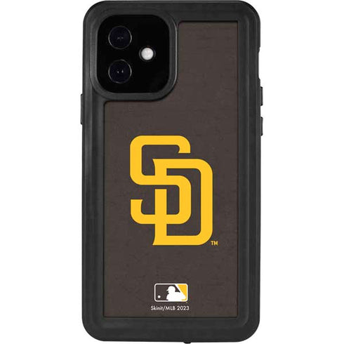 MLB San Diego Padres - Solid Distressed iPhone 12 Waterproof Case