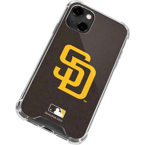 MLB San Diego Padres - Solid Distressed iPhone 13 Clear Case