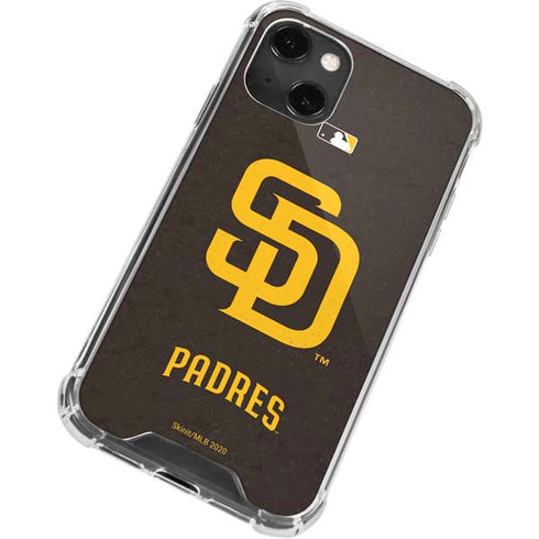 MLB San Diego Padres - Solid Distressed iPhone 13 Mini Clear Case