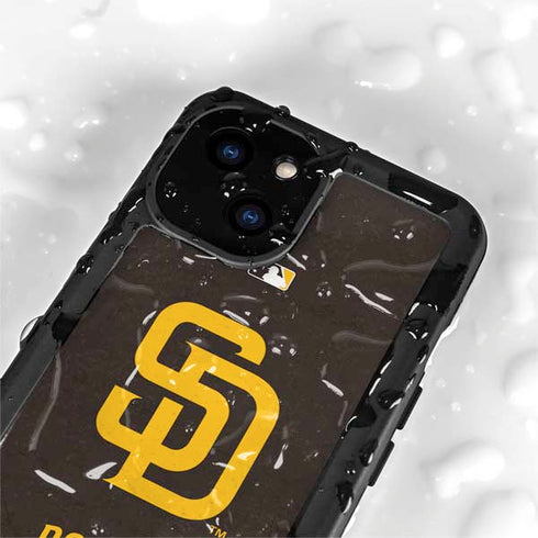 MLB San Diego Padres - Solid Distressed iPhone 13 Mini Waterproof Case