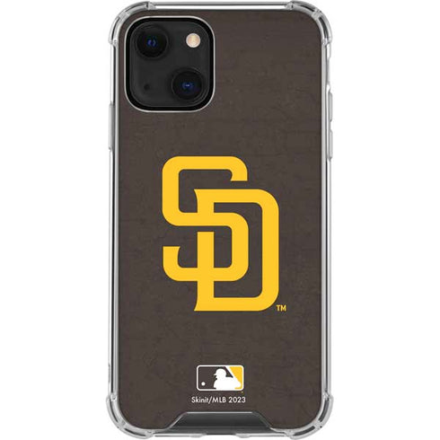 MLB San Diego Padres - Solid Distressed iPhone 14 Plus Clear Case