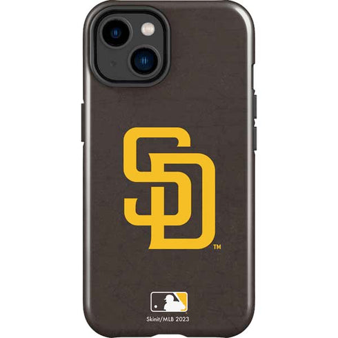 MLB San Diego Padres - Solid Distressed iPhone 15 Plus Impact Case